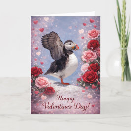 Tarjeta Festiva Where Love Takes Wing – Puffin Valentine’s Day