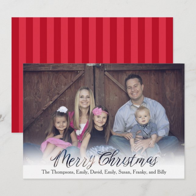 Tarjeta Festiva Whimerry Christmas Photo Cards 1 Photo (Anverso / Reverso)