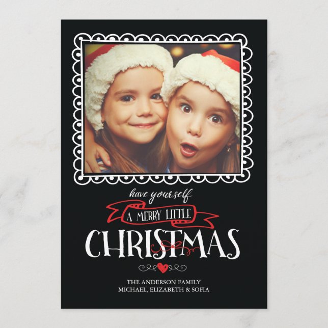 Tarjeta Festiva Whimerry Little Christmas Photo Card (Anverso)