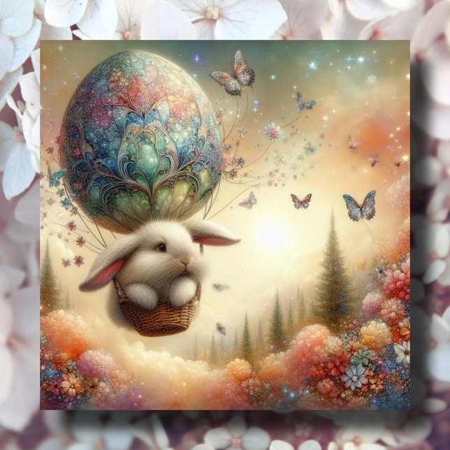 Tarjeta Festiva Whimsical acuarela Pastel de conejito de Pascua (Subido por el creador)