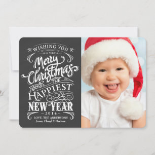 Tarjeta Festiva Whimsical Chalkboard Merry Christmas Photo Cards