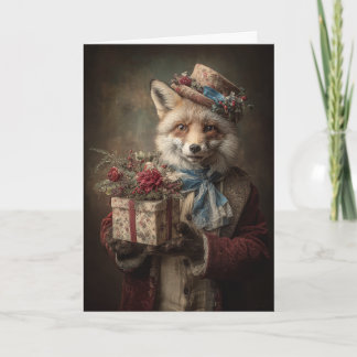 Tarjeta Festiva Whimsical Christmas Fox