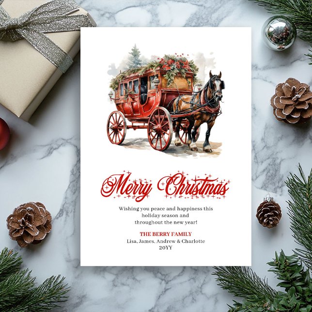 Tarjeta Festiva Whimsical Christmas scene editable greeting card (Whimsical Christmas scene editable greeting card

)