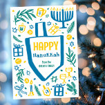 Tarjeta Festiva Whimsical Cute Dreidel Menorah PERSONALIZADO HANUK<br><div class="desc">Una tarjeta perfecta para unas vacaciones divertidas. ¡La mano hizo arte para ti! ¡TODO PERSONALIZABLE! Haga clic en "Personalizar" para editar el texto. Haga clic en "editar usando la herramienta de diseño" para ajustar las fuentes, colores y colocaciones. (también revisa mi tienda por diseños alternativos) Esta es una tarjeta plana,...</div>