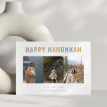 Tarjeta Festiva Whimsical Cute Feliz Hanukkah Multi Photo Cuatro<br><div class="desc">Whimsical Cute Feliz Hanukkah Multi Photo Four Holiday Card</div>