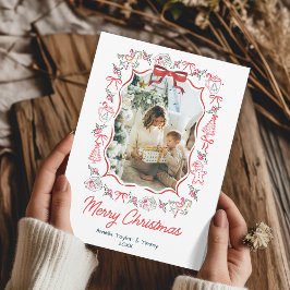 Tarjeta Festiva whimsical doodles photo christmas