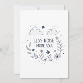 Tarjeta Festiva Whimsical Floral Soul Quote Line Art