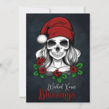 Whimsical Gothic Santa Skull Navidades