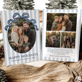 Tarjeta Festiva Whimsical Hand Drawn Coquette Bow Family Photo