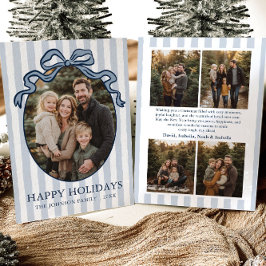 Tarjeta Festiva Whimsical Hand Drawn Coquette Bow Family Photo