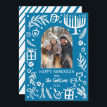Tarjeta Festiva Whimsical Hanukkah Cute Custom Arch PHOTO<br><div class="desc">Perfect cute card for a fun holiday greeting! Hand made art for you! Perfect for a winter, hanukkah, holiday party or other event. FULLY CUSTOMIZABLE! Click on “Personalize” above to edit the text and add your own photos. Click "edit using design tool" to adjust the fonts, colors and placements. (check...</div>