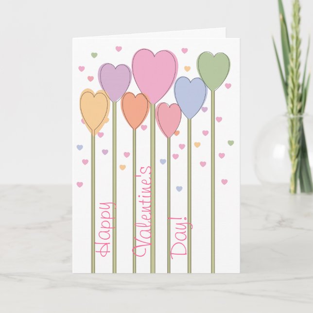 Tarjeta Festiva Whimsical Heart Lollipops (Anverso)