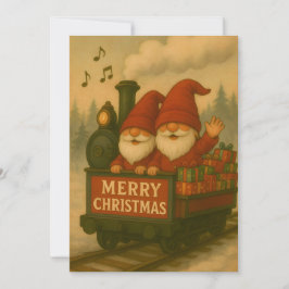 Tarjeta Festiva Whimsical Jolly Gnomes Musical Express