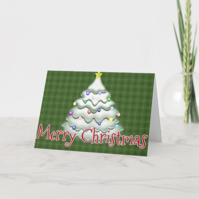 Tarjeta Festiva Whimsical Marshmallow Christmas Tree Greship Card (Anverso)