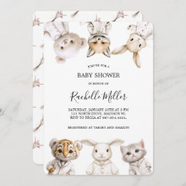 Tarjeta Festiva Whimsical Pajama Parade: Baby Shower Invitation 