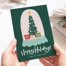 Tarjeta Festiva Whimsical Snow Globe Non-Photo