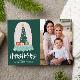 Tarjeta Festiva Whimsical Snow Globe Photo