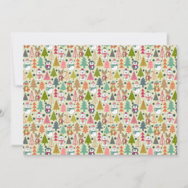 Tarjeta Festiva Whimsical Winter Forest Friends