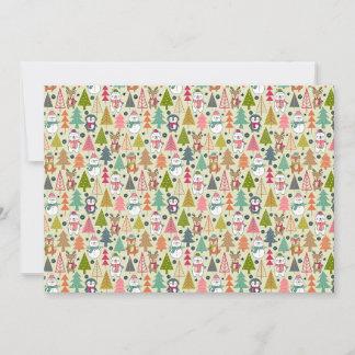 Tarjeta Festiva Whimsical Winter Forest Friends