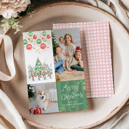 Tarjeta Festiva Whimsical Winter Village Merry Christmas 2 Photo