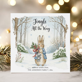 Tarjeta Festiva Whimsical Woodland Peter Rabbit