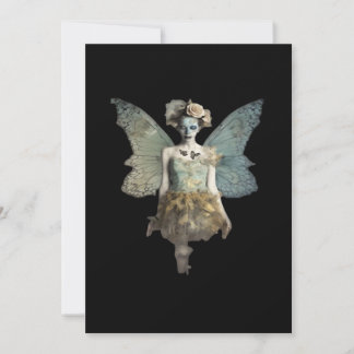 Tarjeta Festiva Whimsigoth Zombie Fairy Old Timey Gothic Moody Art