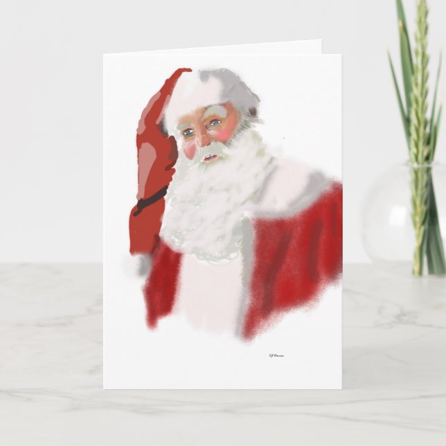 Tarjeta Festiva Whinning Santa (Anverso)