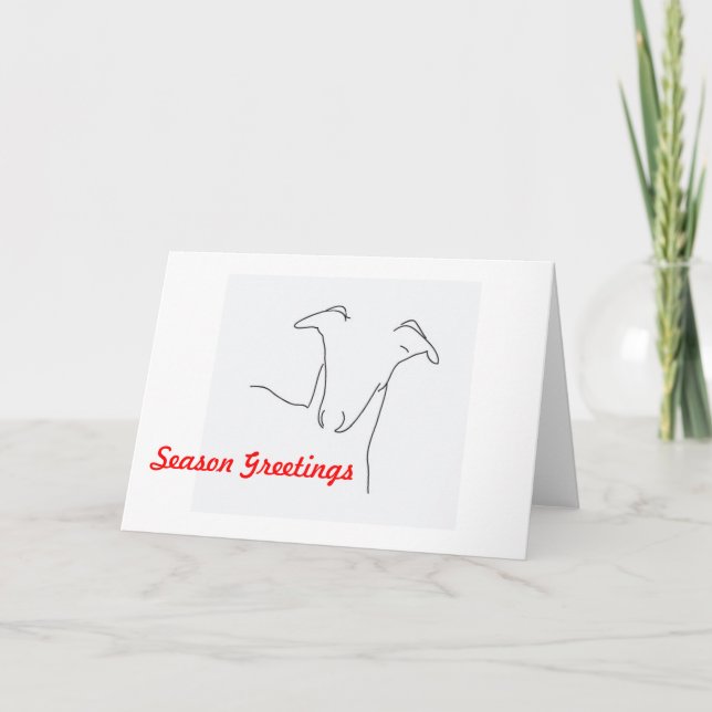 Tarjeta Festiva Whippet Holiday, Christmas (Anverso)