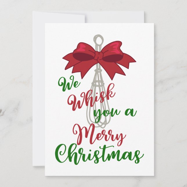 Tarjeta Festiva Whisk You Merry Christmas