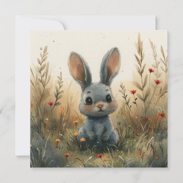 Tarjeta Festiva Whispers: Encantadores Notecards 🐇 💬 Digital (Anverso)