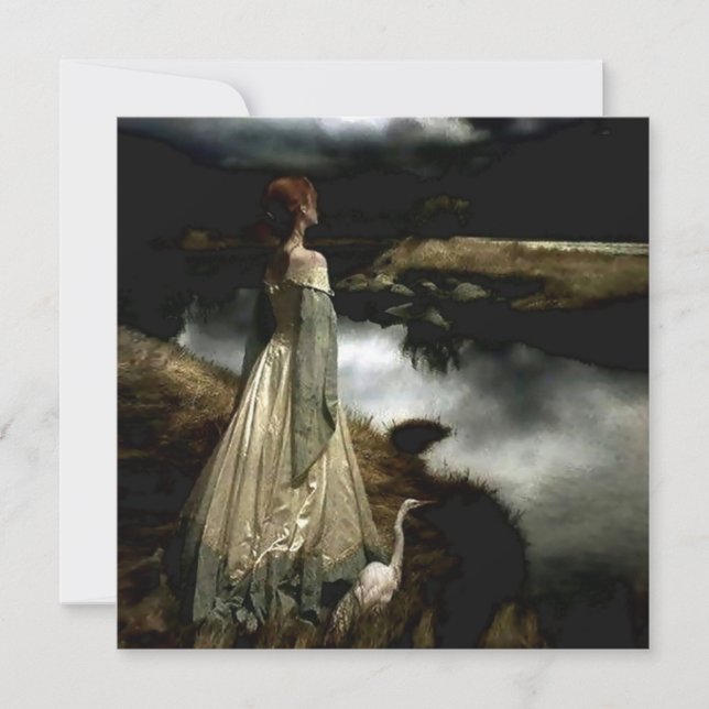 Tarjeta Festiva “Whispers on the Wind” by Edward Robert Hughes (Anverso)