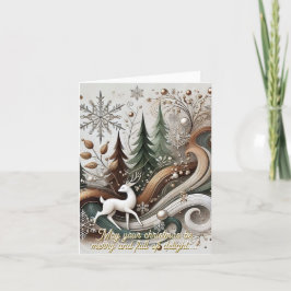 Tarjeta Festiva White deer 2Folded Holiday Card
