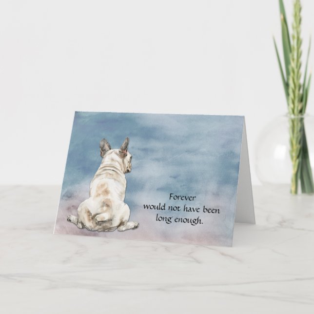 Tarjeta Festiva White French Bulldog Sympathy Card (Anverso)