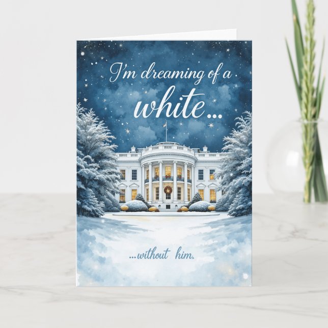 Tarjeta Festiva White House Christmas Card, Funny Anti-Trump (Anverso)