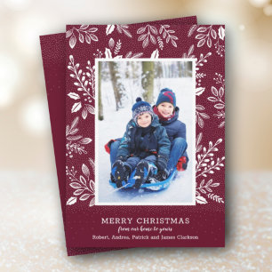 Tarjeta Festiva White Merry Christmas