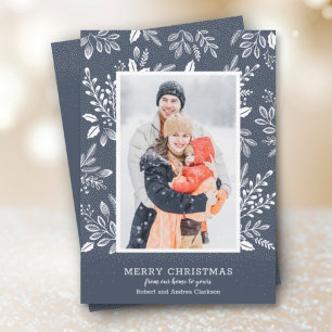 Tarjeta Festiva White Merry Christmas