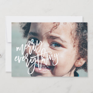 Tarjeta Festiva White Merry Everything Photo