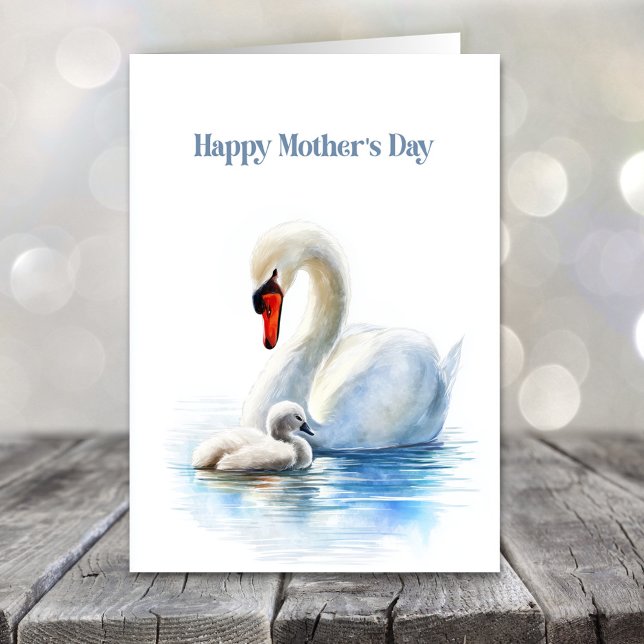 Tarjeta Festiva White Swan Mother's Day (Subido por el creador)