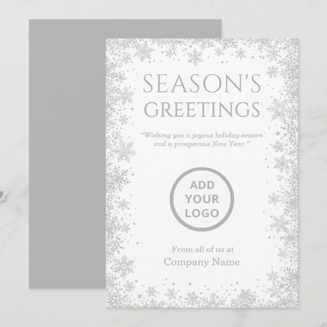 Tarjeta Festiva White Winter Sparkle (Anverso / Reverso)