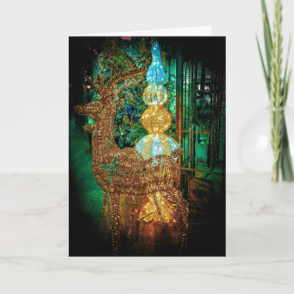 Tarjeta Festiva Wicker Reindeer Christmas Card