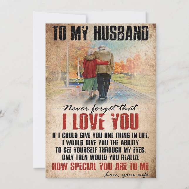 Tarjeta Festiva Wife Art Para Mi Esposo Nunca Olvidar (Anverso)
