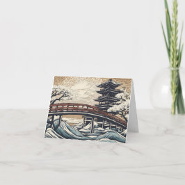 Tarjeta Festiva Wild water met brug