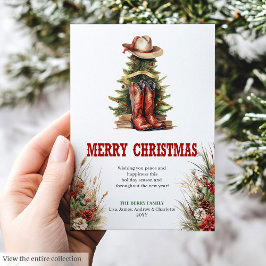 Tarjeta Festiva Wild West Christmas greeting card printable