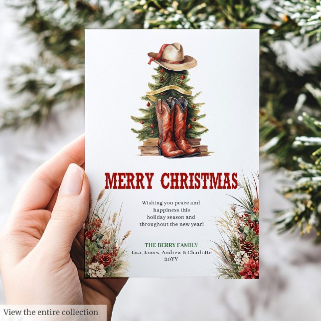 Tarjeta Festiva Wild West Christmas greeting card printable  (Wild West Christmas greeting card download

)