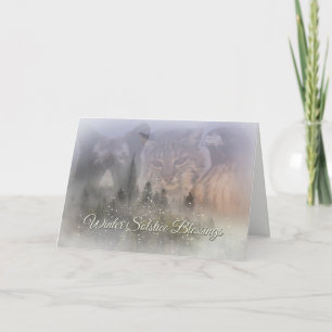 Tarjeta Festiva Wildlife Winter Solstice Blessings Card