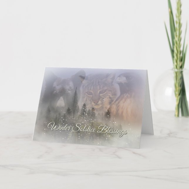Tarjeta Festiva Wildlife Winter Solstice Blessings Card (Anverso)