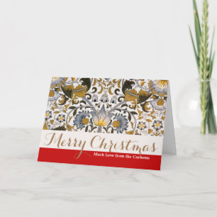 Tarjeta Festiva William Morris Flor floral Lodden