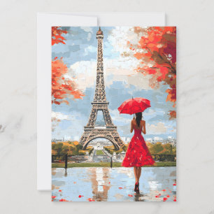 Tarjeta Festiva Wind Romance Paris Moda Walk
