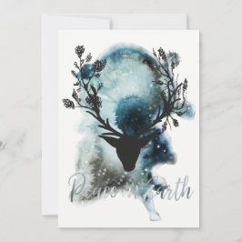 Tarjeta Festiva Winder Wonder Mystic Deer Peace on Earth Navidades