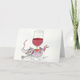 Tarjeta Festiva Wine fairy holiday card - stem horizontal text